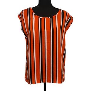 Orange striped blouse